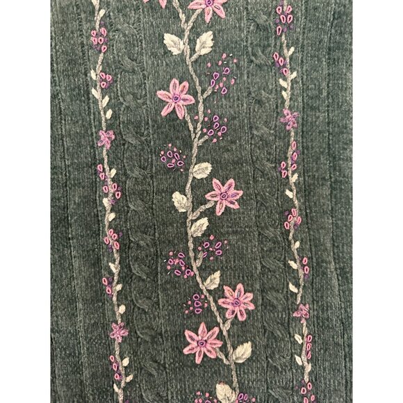 Alfred Dunner Womens 1X Jade Sweater With Embroidered Floral Design & Mock Neck - Picture 4 of 6